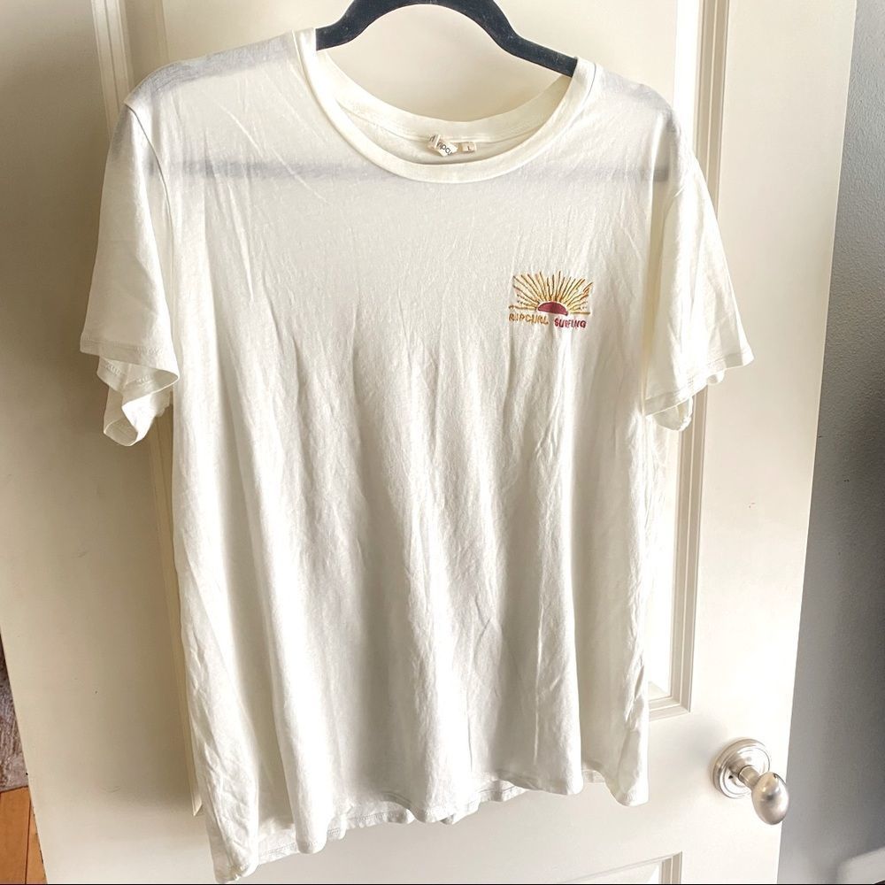 Ripcurl Surfing Embroidered Sun Logo Super Soft Knit Slub Tee Shirt Size Large